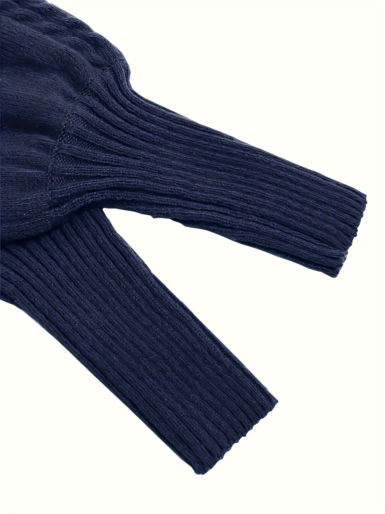 Suéter de punto de cuello alto oversize para mujer, de poliéster sólido, manga larga, para otoño e invierno