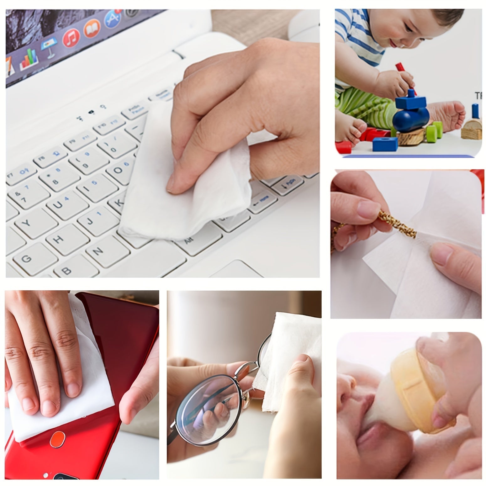 75% alkogolni o'z ichiga olgan dezinfektsiyalovchi matolar, 50 dona - Uyda va ochiq havoda foydalanish uchun mos, elektronika, zargarlik buyumlari, mebel va avtomobil o'rindiqlarini tozalash uchun ajoyib.