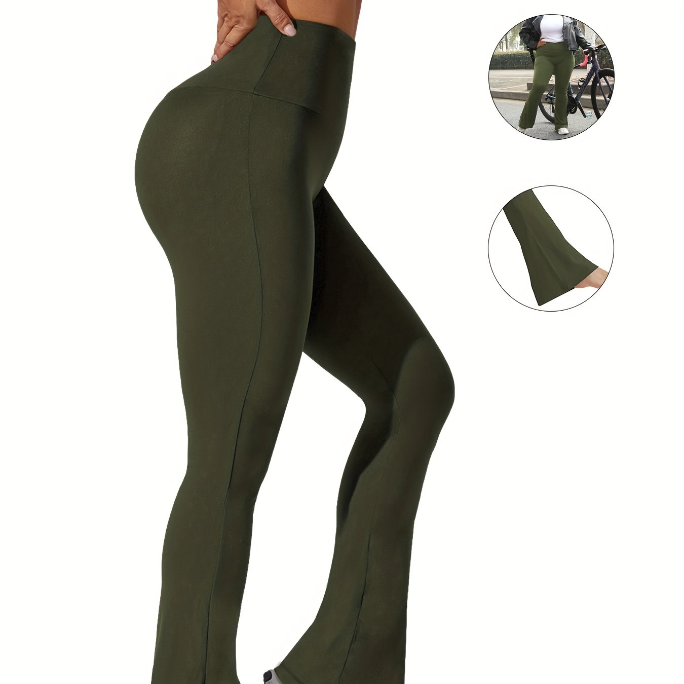 Plus Size Women's High Waisted Flare Leggings Soft Tummy Control Yoga Pants Maroon