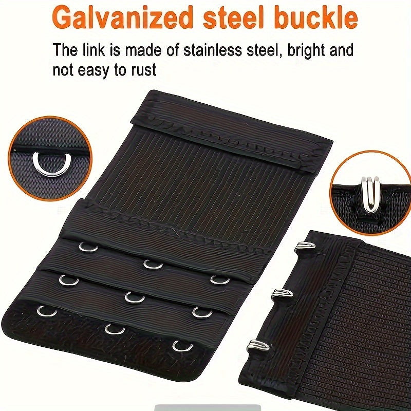 Set of 12 Polyester Bra Back Buckles with 2/3/4 Hooks for Adjustable Fit