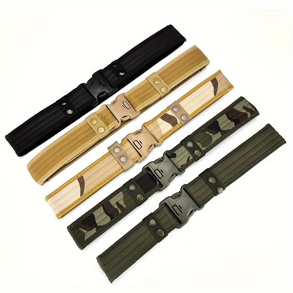 Unisex Camouflage Canvas Belt Tactical Military Style Adjustable Outdoor Belt