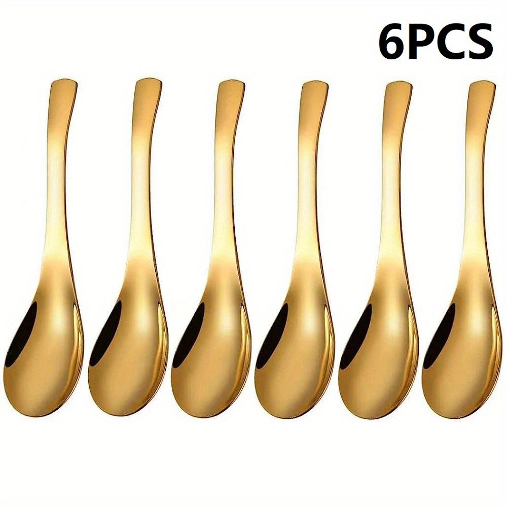 Set of 6 Heavyweight Stainless Steel Soup Spoons Dishwasher Safe Classic Design