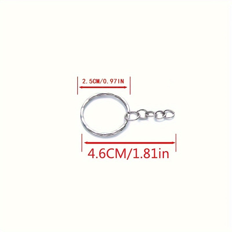 Set of 50 Alloy Key Rings Keychain with Link Chain for Crafting and DIY Projects