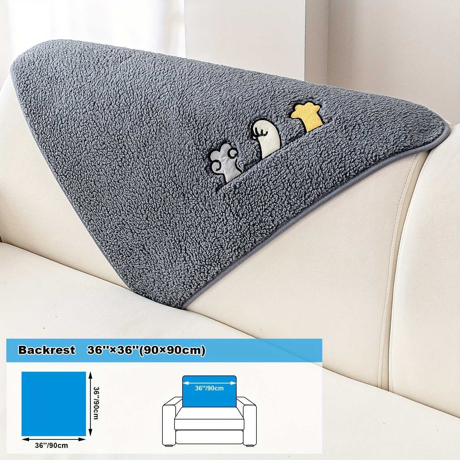 Софа с чехлом из шерпы, дружелюбным к домашним животным и нескользящим защитным покрытием для домашнего декора.