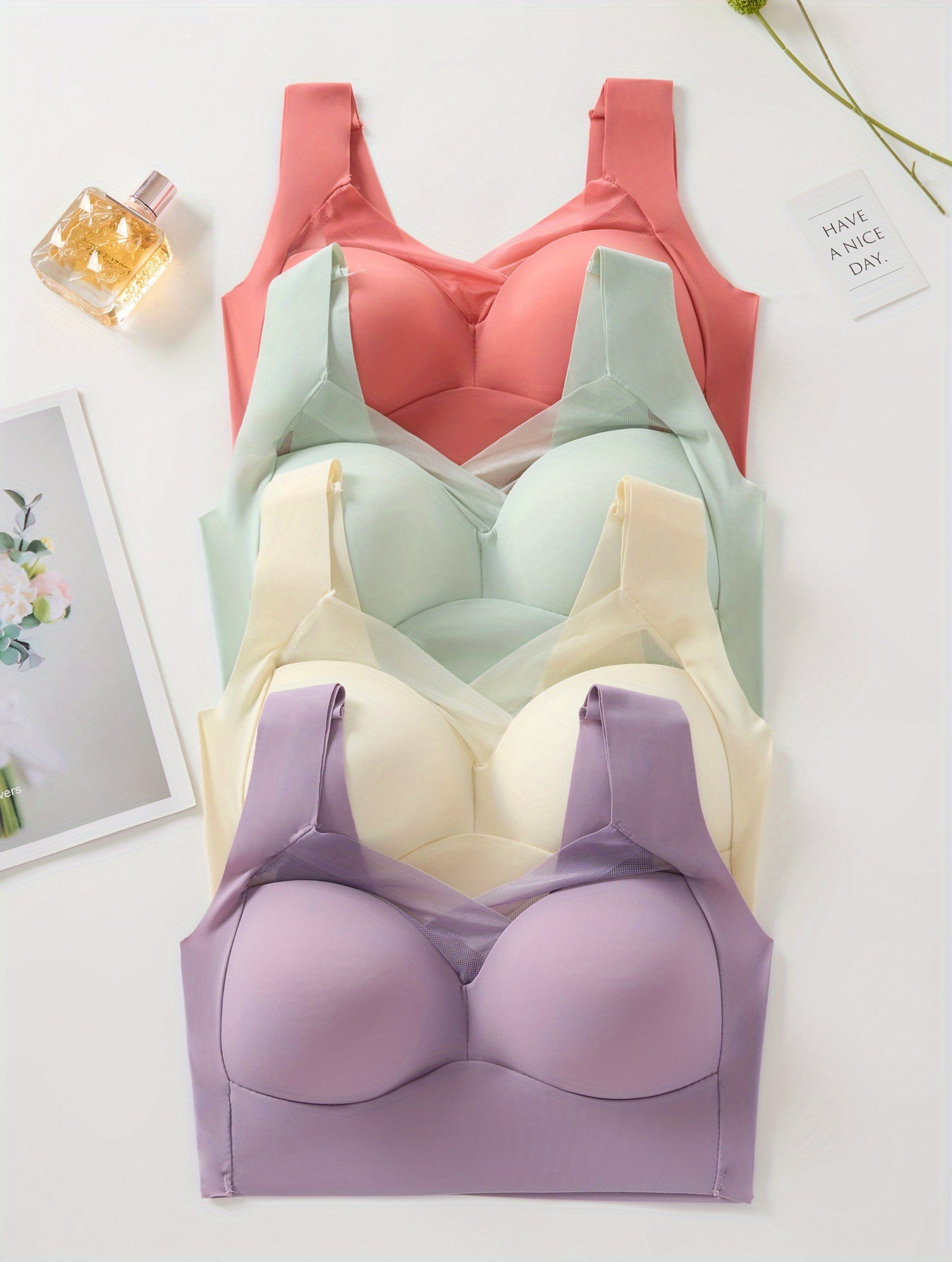 Plus Size Sports Bra with Wide Padded Straps Non-Restrictive Fit