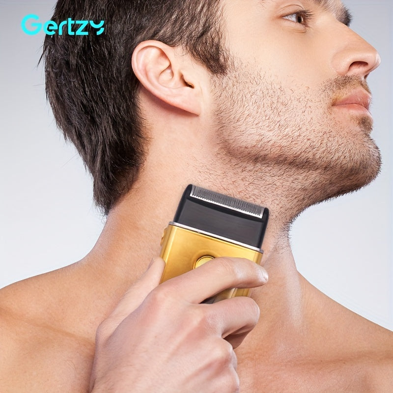Мужская USB-заряжаемая электробритва с съемным лезвием из нержавеющей стали для домашнего использования и путешествий