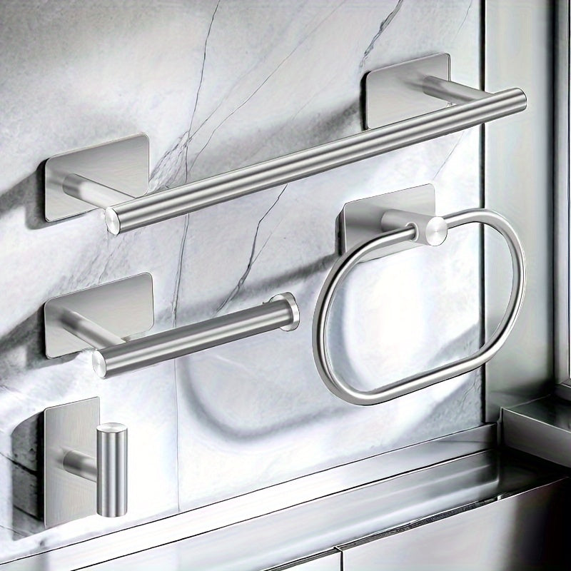 Набор из 4-х стальных полотенцедержателей без сверления, настенный монтаж для кухни, ванной, отеля