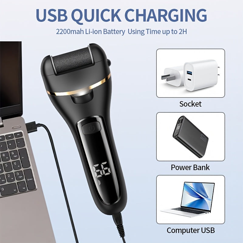 Electric Foot Peeling Tool Set Rechargeable Portable Foot Care Kit with USB Charging