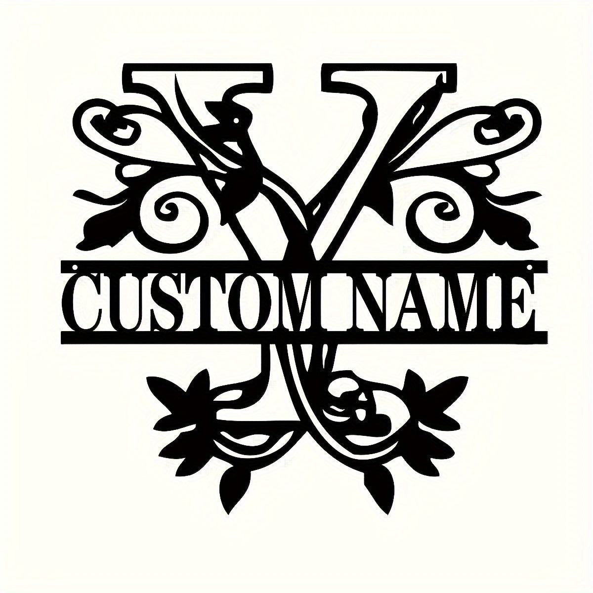 Shaxsiylashtirilgan Metall Devor San'ati - Bo'lingan Lala Monogram Dizayni - Moslashtiriladigan Temir Oila Ismi Belgisi, Uyga Ko'chish, Rojdestvo, Thanksgiving, Bitiruv va 4-Iyul Sovg'alari uchun Mukammal