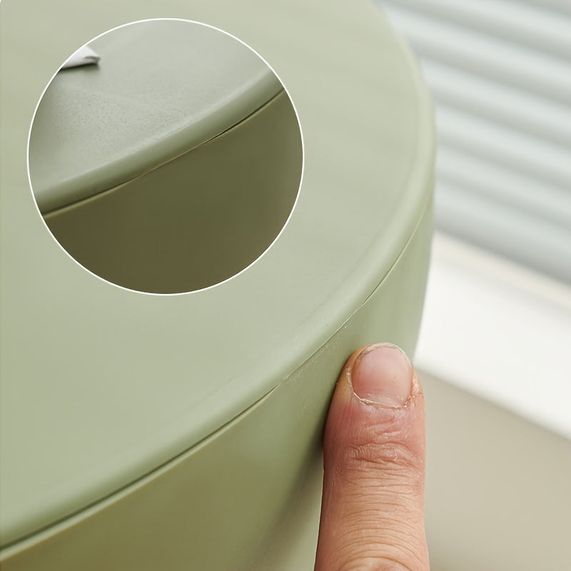 Cream-Style Round Side Table Lightweight Plastic Multi-Functional Ottoman for Living Room Bedroom Kitchen in Various Colors