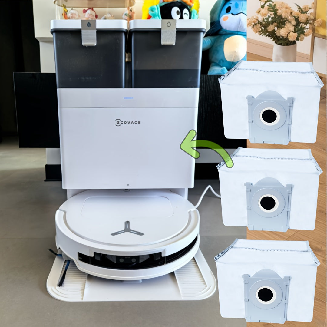 Ecovacs va DEEBOT robot tozalagichlari uchun 10 ta yuqori sifatli chang sumkasi to'plami - T50 Pro, T50 Pro Omni, X8 Pro Omni, DDX67 modellari uchun mos keladi