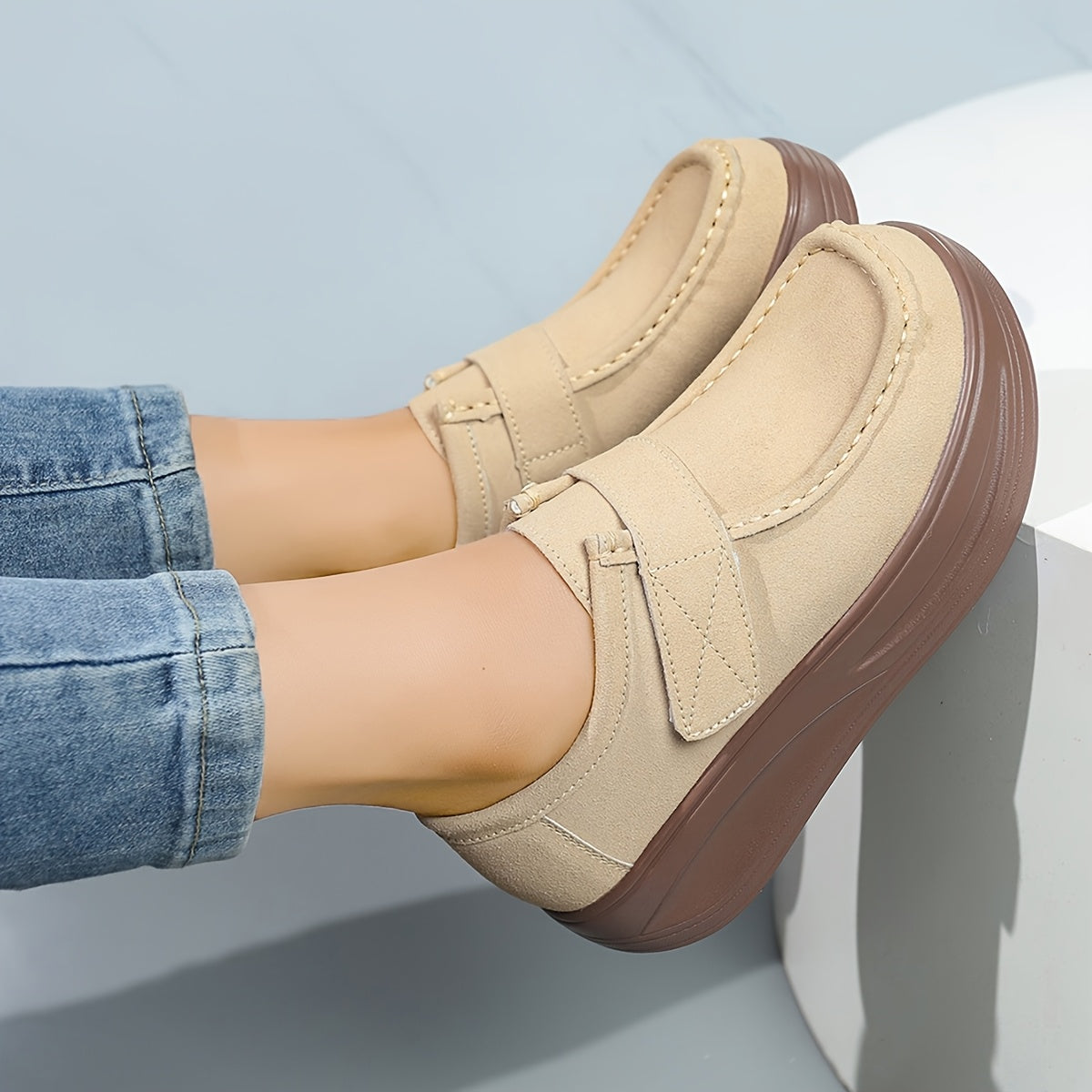 Women's Vintage-Inspired Slip-On Loafers Synthetic Cover All-Season Comfort