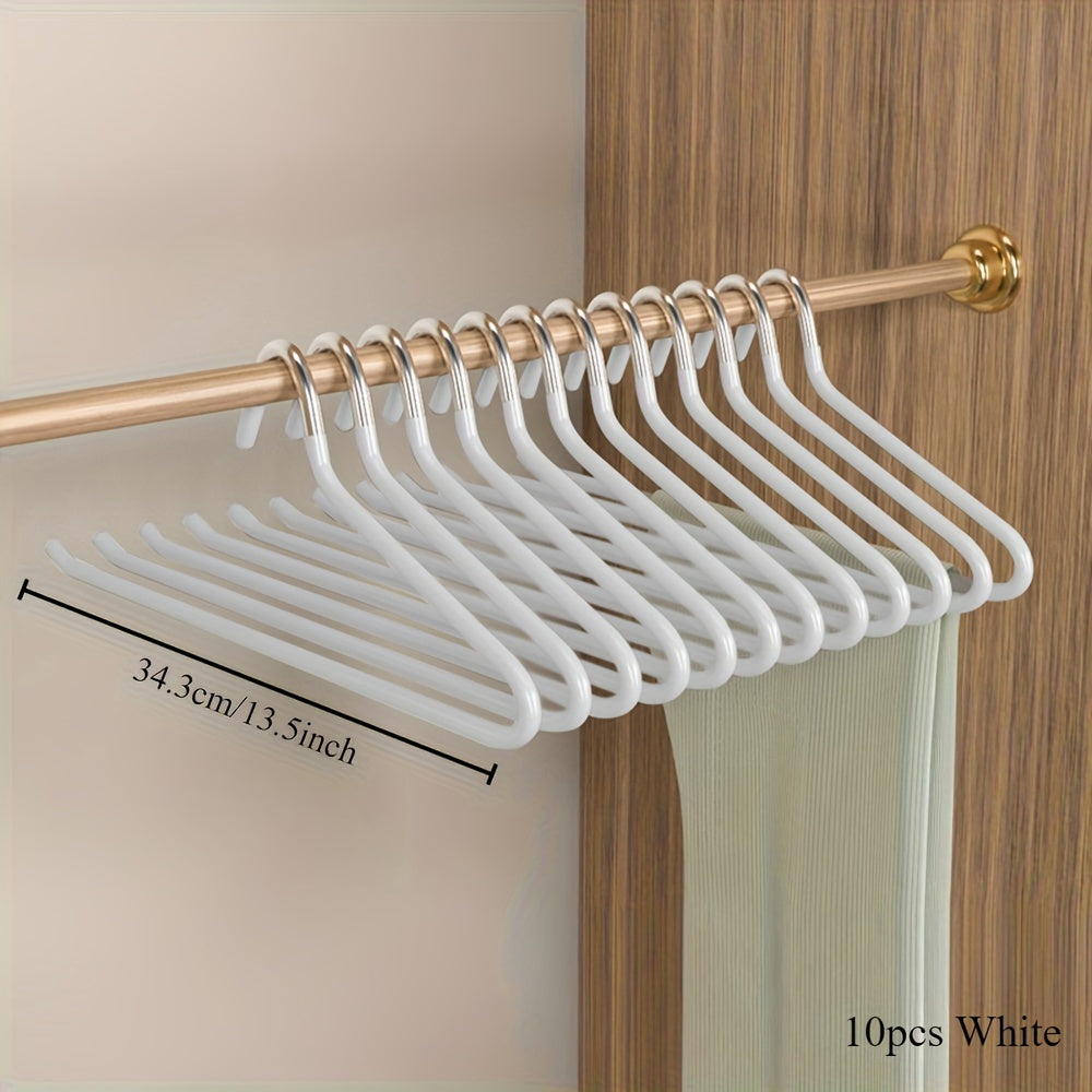 Set of 10 Rainbow Swan Clothes Hangers Non-Slip Space-Saving Stainless Steel