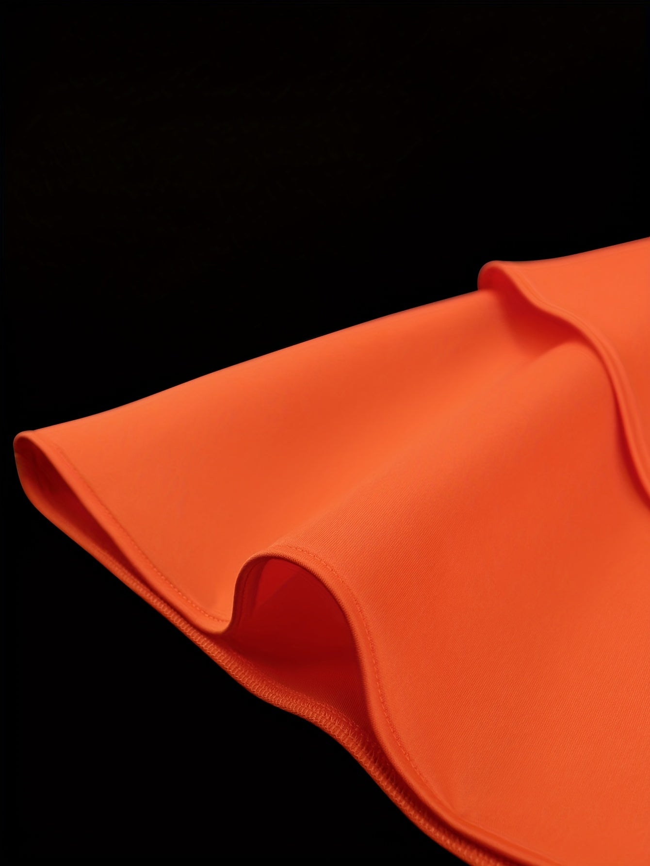 Women Orange Off-Shoulder Party Dress Ruched Mini Evening Gown