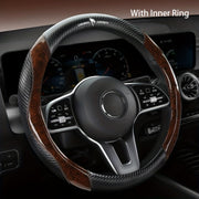 Universal Leather Steering Wheel Cover 14.5-15 Inch Non-slip Breathable