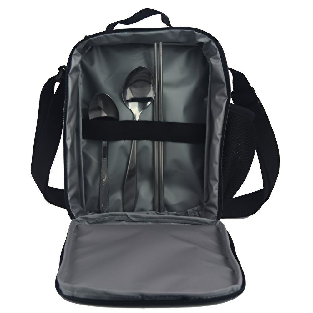 Bolsa de almuerzo con tema de fútbol aislada, a prueba de fugas, libre de látex, lavable a mano con bolsa de hielo para escuela y comedor