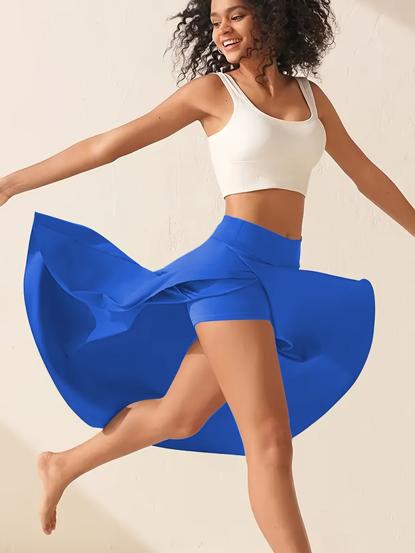 Women's Plus Size Asymmetrical Athletic Midi Skirt Casual Yoga Skirt With Pocket