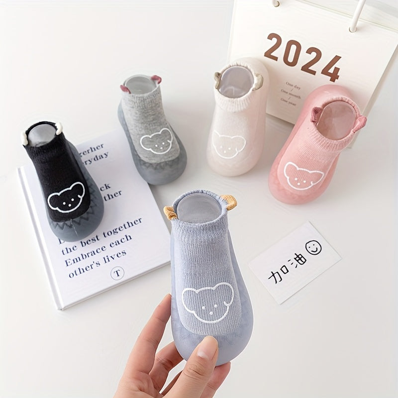Baby Boys Girls Slip-On Sock Shoes Rubber Sole for Indoor Outdoor Spring Autumn