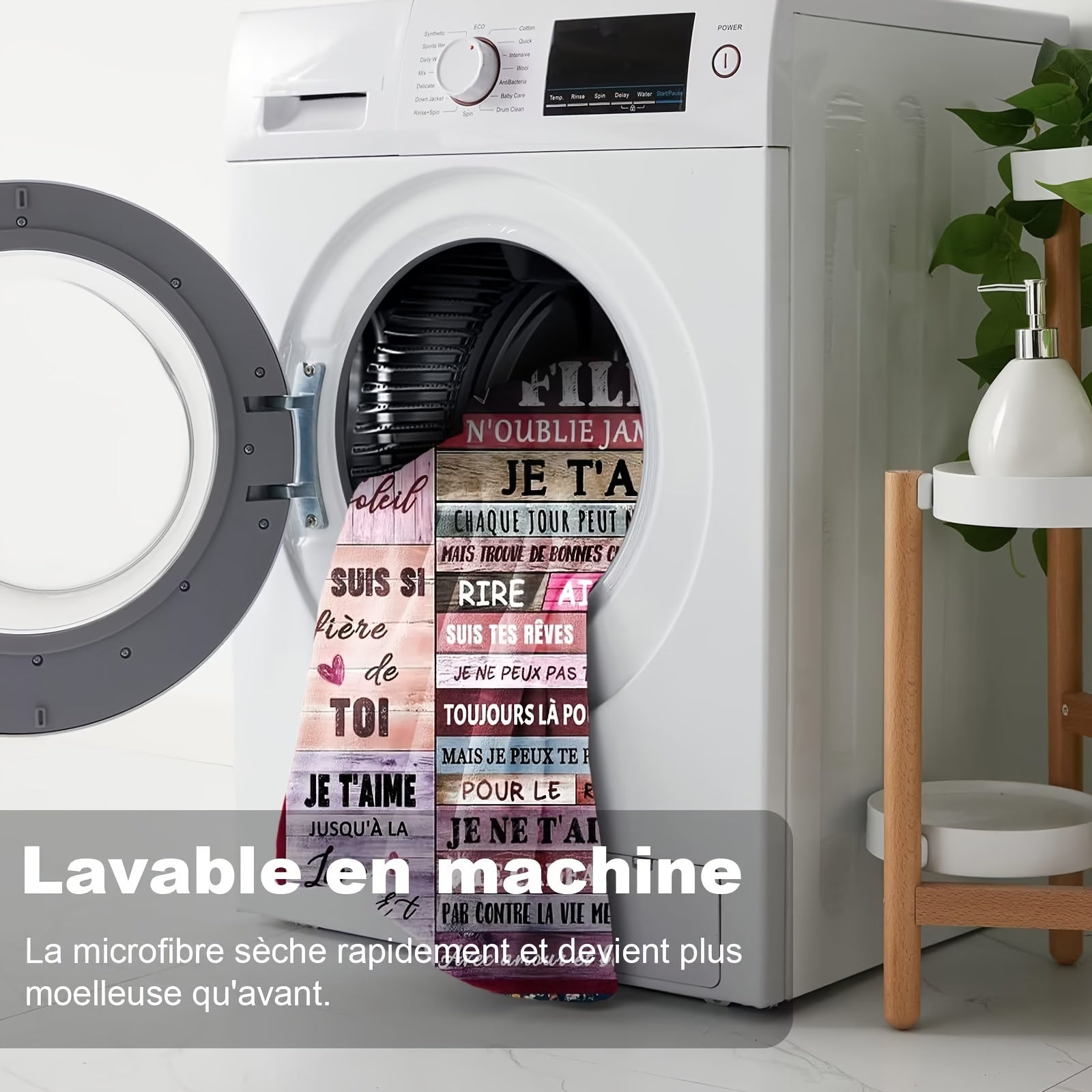 Flannel Fleece Blanket for Girls French Letter Design Soft Knitted Throw Couch Bed Year-Round Use