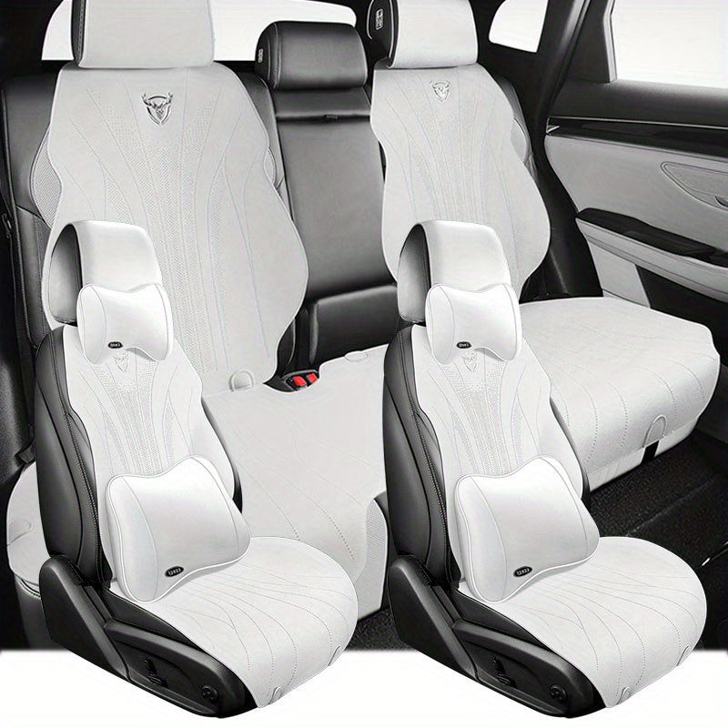 Universal Faux Leather Car Seat Covers for 5 Seats All-Season Durable Breathable
