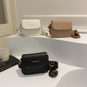 Women's Crossbody Bag PU Solid Color with Magnetic Closure Unlined in White and Black