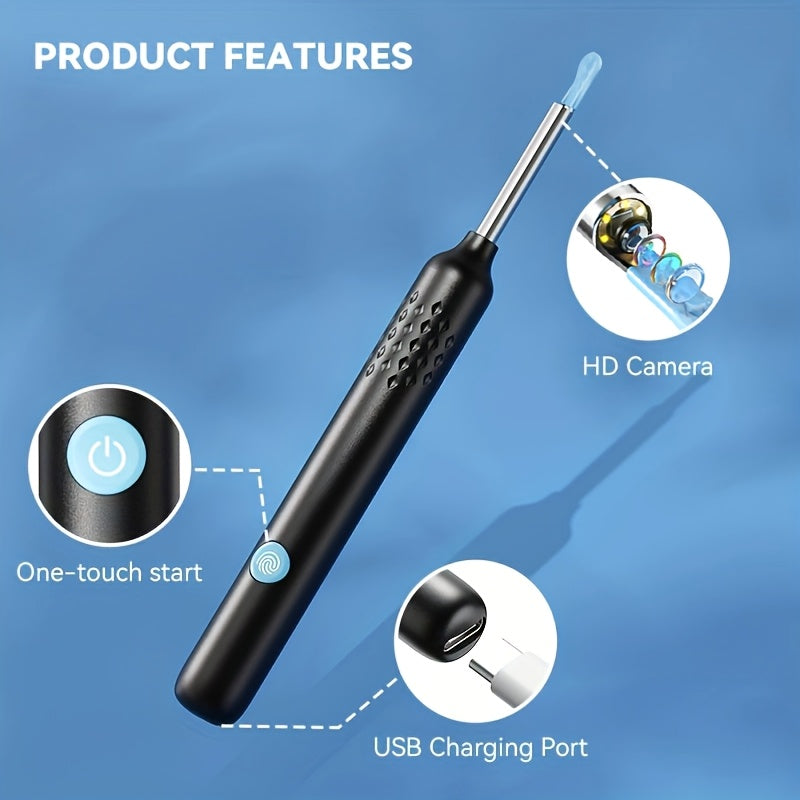 Rechargeable Camera Ear Wax Removal Kit with Ear Scoop and 6/7 Ear Picks