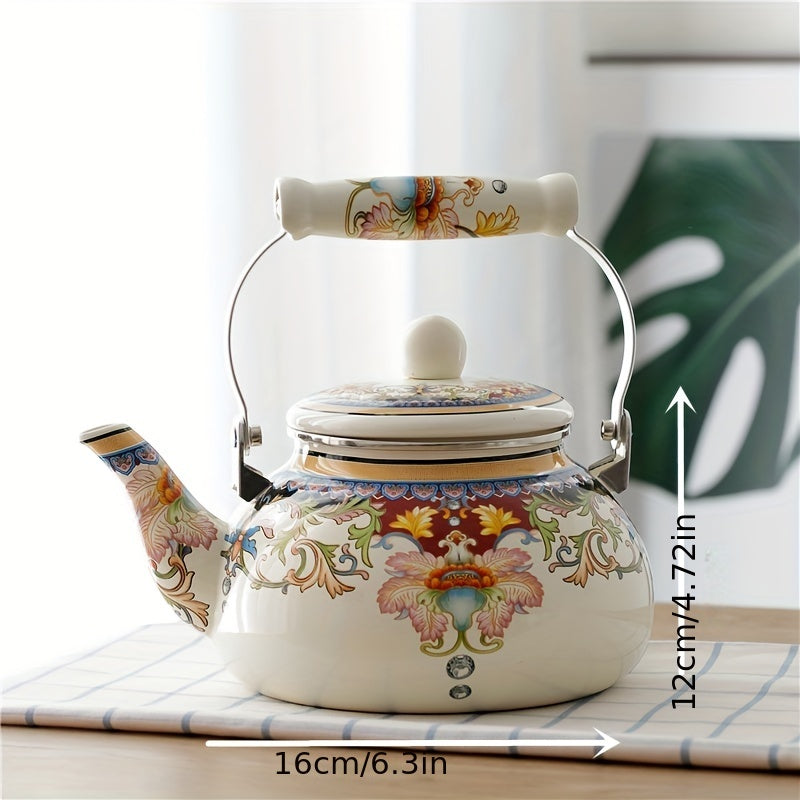 Enamel Porcelain Water Kettle 2.5L Thickened Flat Bottom for Home Use Induction Gas Stove