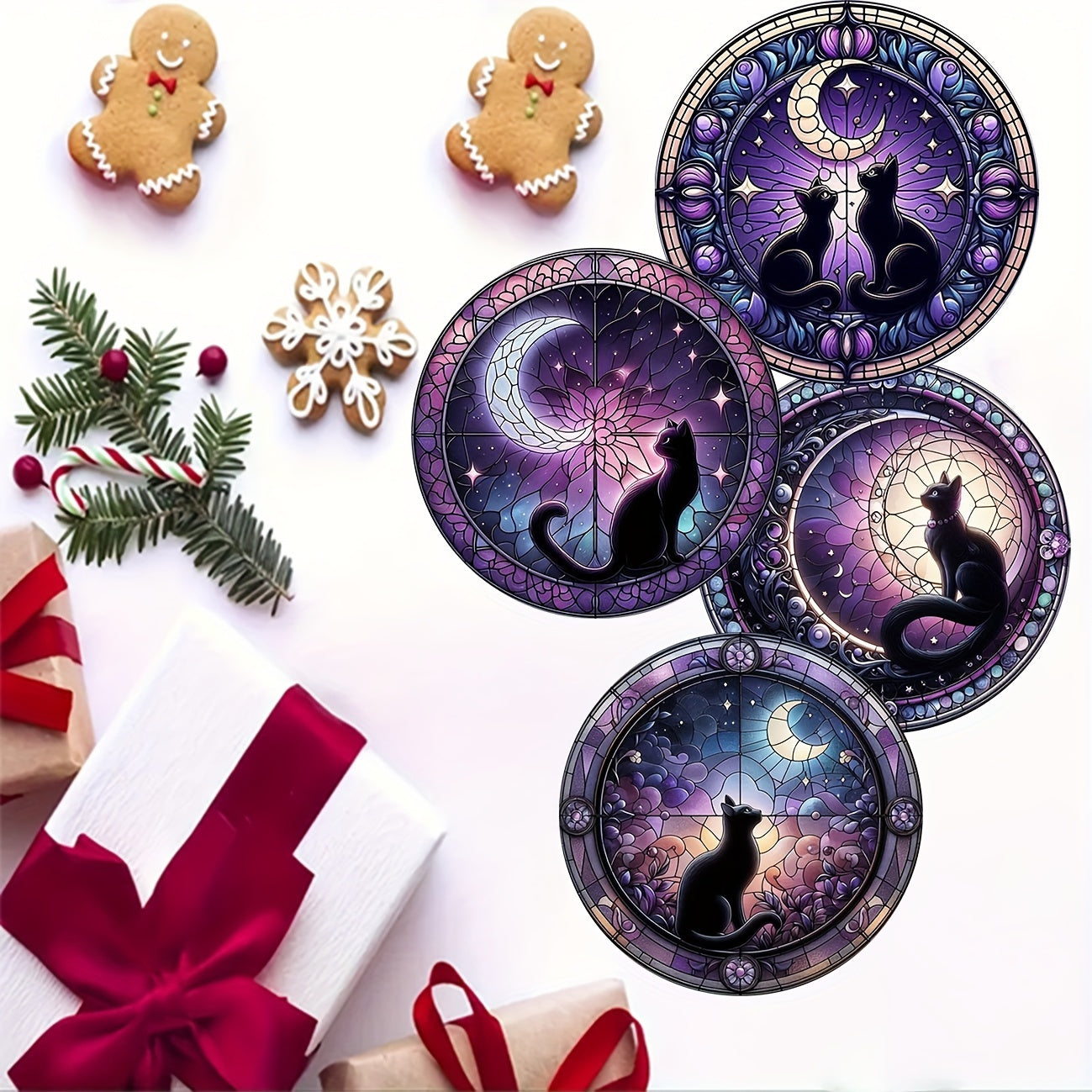 Juego de 6 posavasos de madera para gatos, resistentes al calor, antiquemaduras, decoración para cocina y comedor