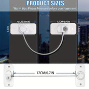Set of 2 PVC Window Locks with Keys and Screws for Security