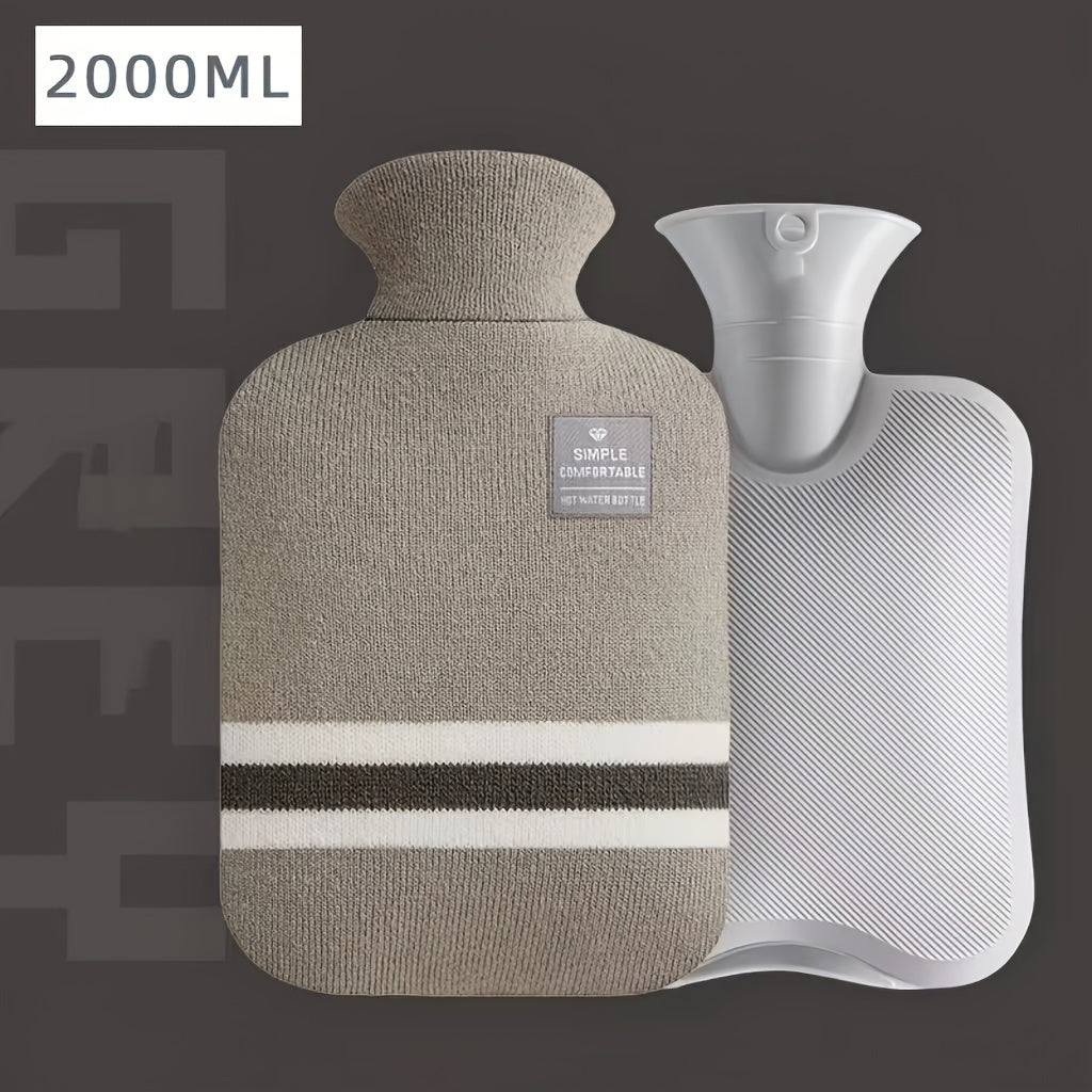 Large 2L Hot Water Bottle with Removable Knitted Cover for Neck and Shoulder Pain Relief Multiple Colors