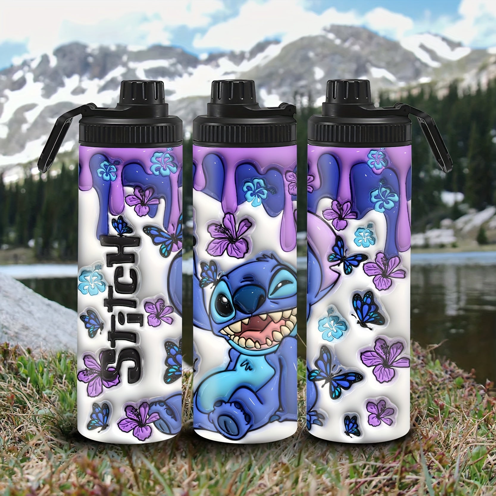 Stainless Steel Water Bottle with Butterfly Print Insulated Leakproof BPA-Free for Travel