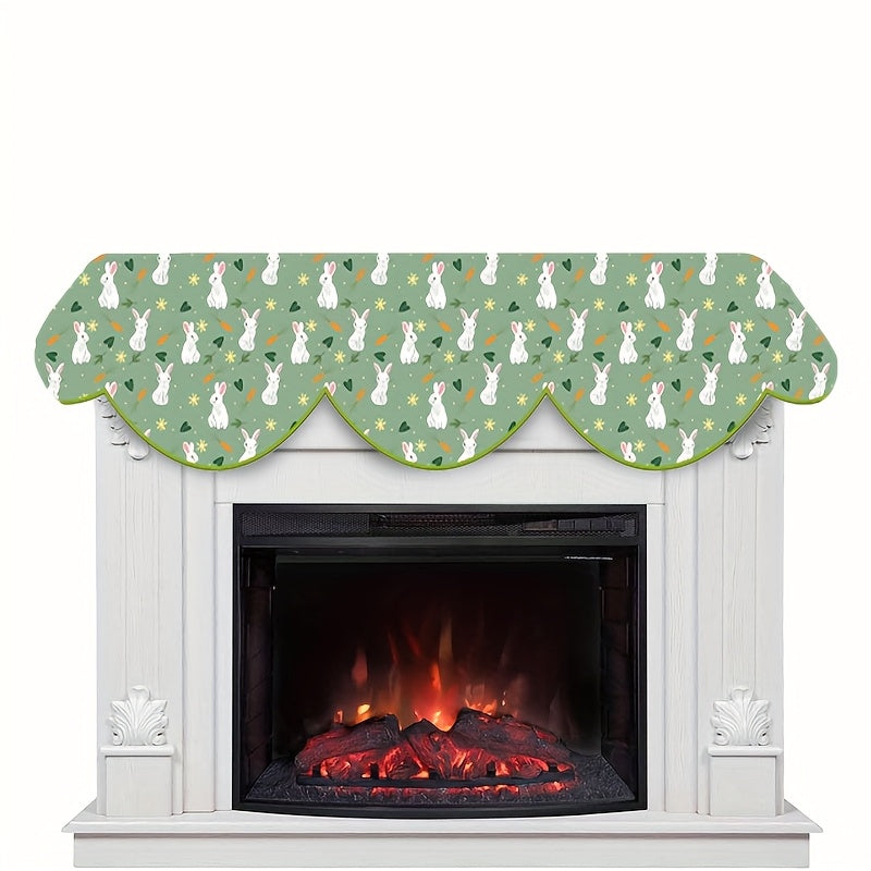 Easter Bunny Polyester Fireplace Scarf 49.78cm x 199.9cm Mantel Drape Table Runner
