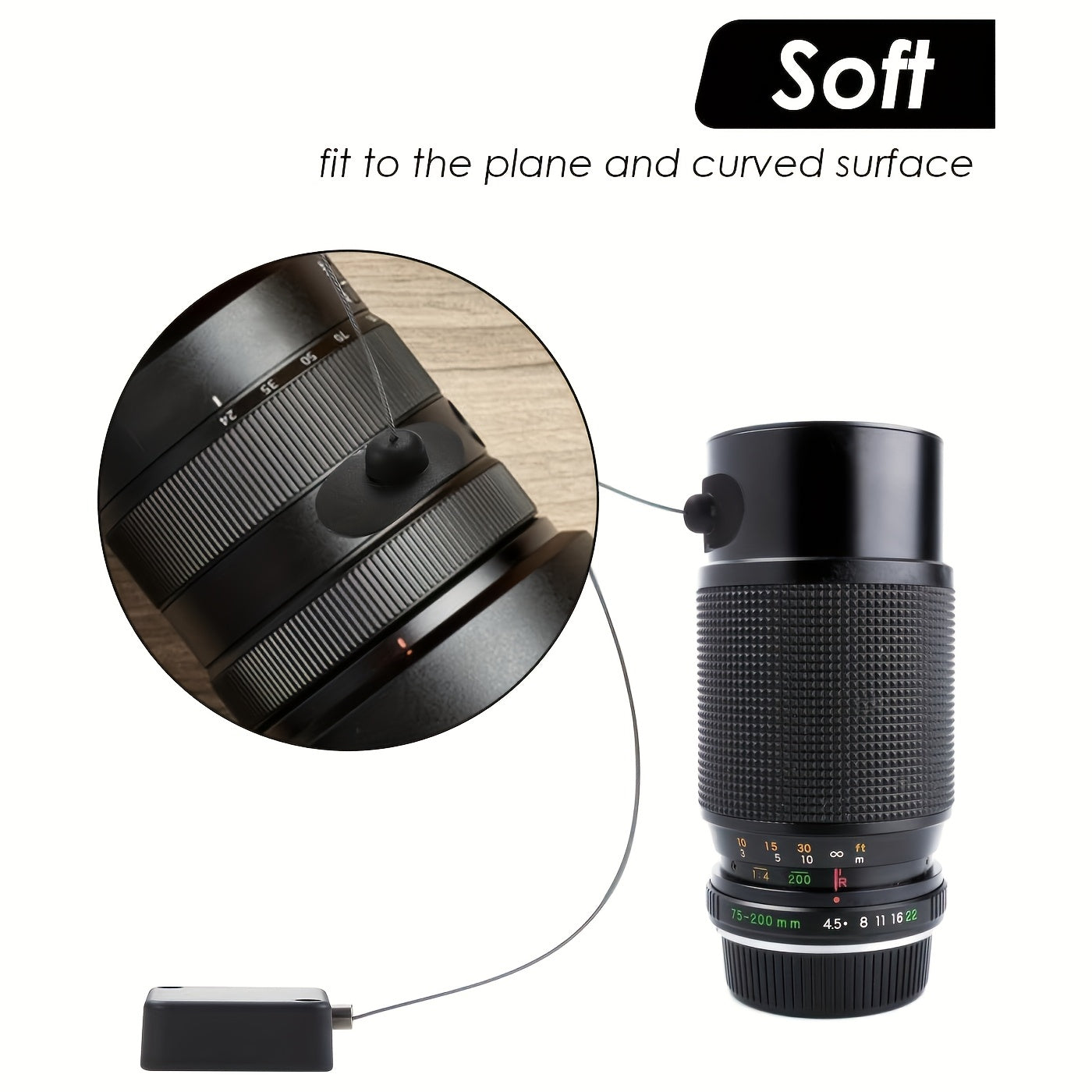 6.5ft Remote Control Cable Tether Adjustable Locking Cord for TV Air Conditioner Game Controllers