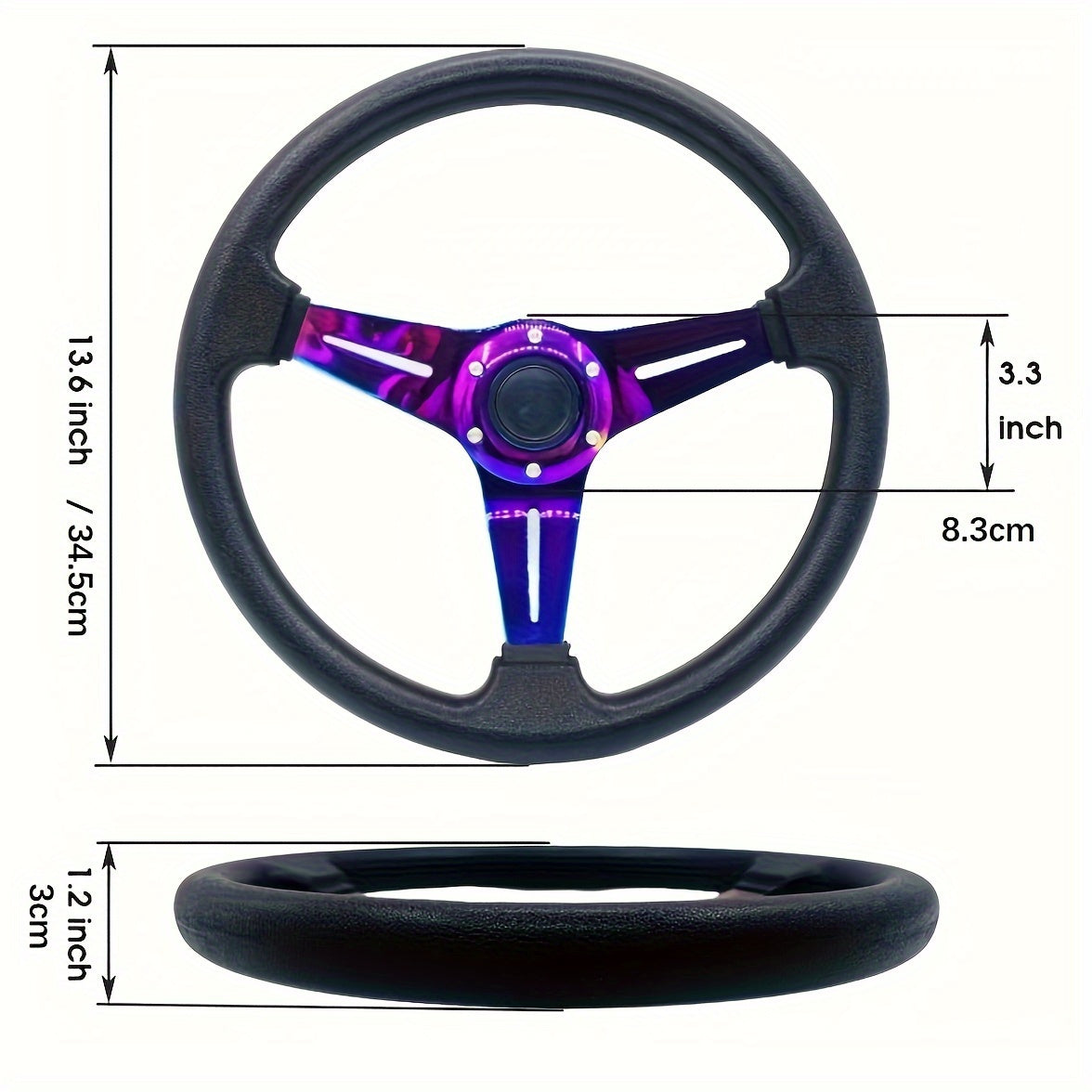 Volante de carreras Performance Deep Dish de 350mm para vehículos deportivos JDM