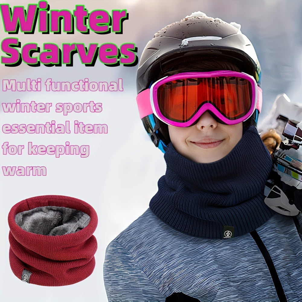 Winter Neck Gaiter Fleece-Lined Scarf for Men Women Cycling Mask Fake Collar