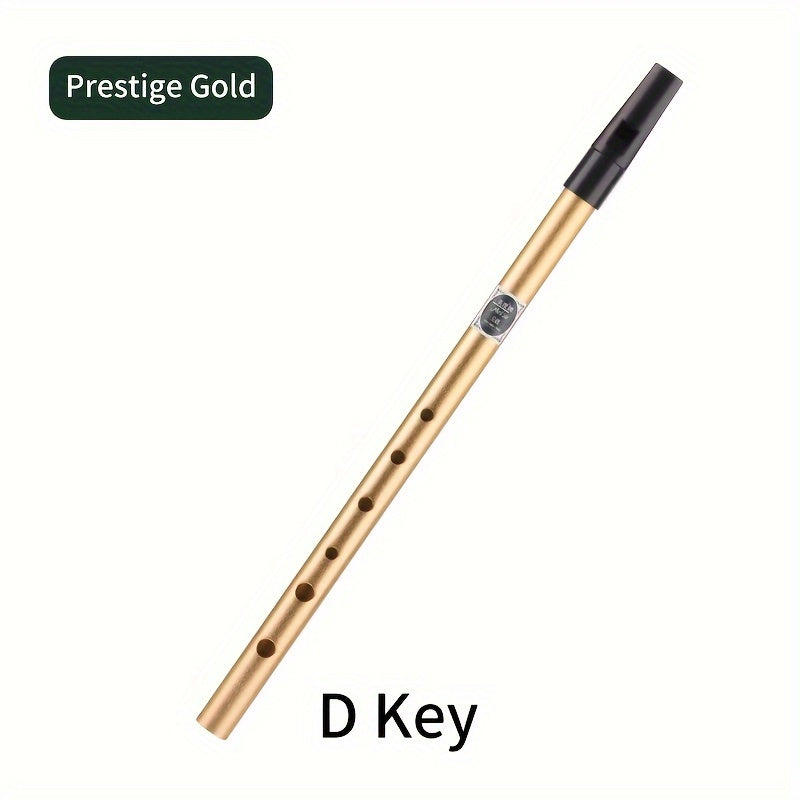 Irish Whistle in C/D Key Aluminum Alloy Lacquered Black or Gold Beginner-Friendly