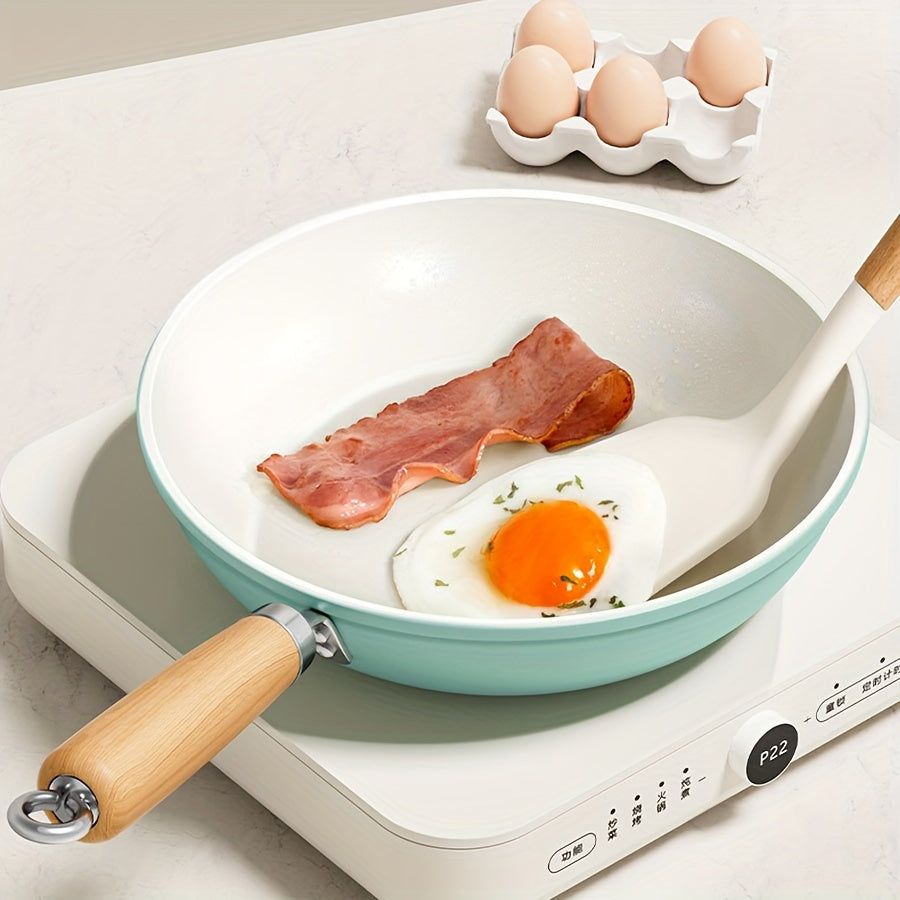 Non-Stick Cast Iron Skillet with Lid, Induction Compatible, Hand Wash, 10-Inch