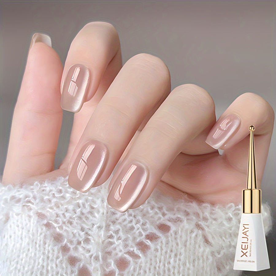 Women White Porcelain Cat Eye Nail Polish Gel with Magnetic Effect