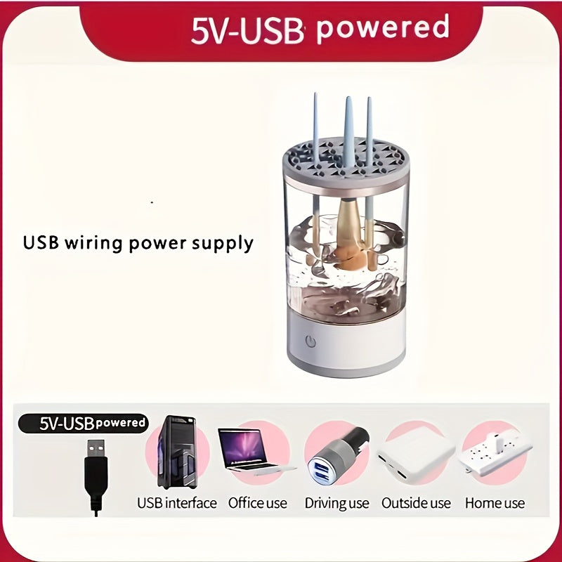 USB quvvatlangan makiyaj cho'tkasi tozalagichi maktabga qaytish uchun; batareyalar talab qilinmaydi, hidsiz, zarur go'zallik asboblari aksessuari.