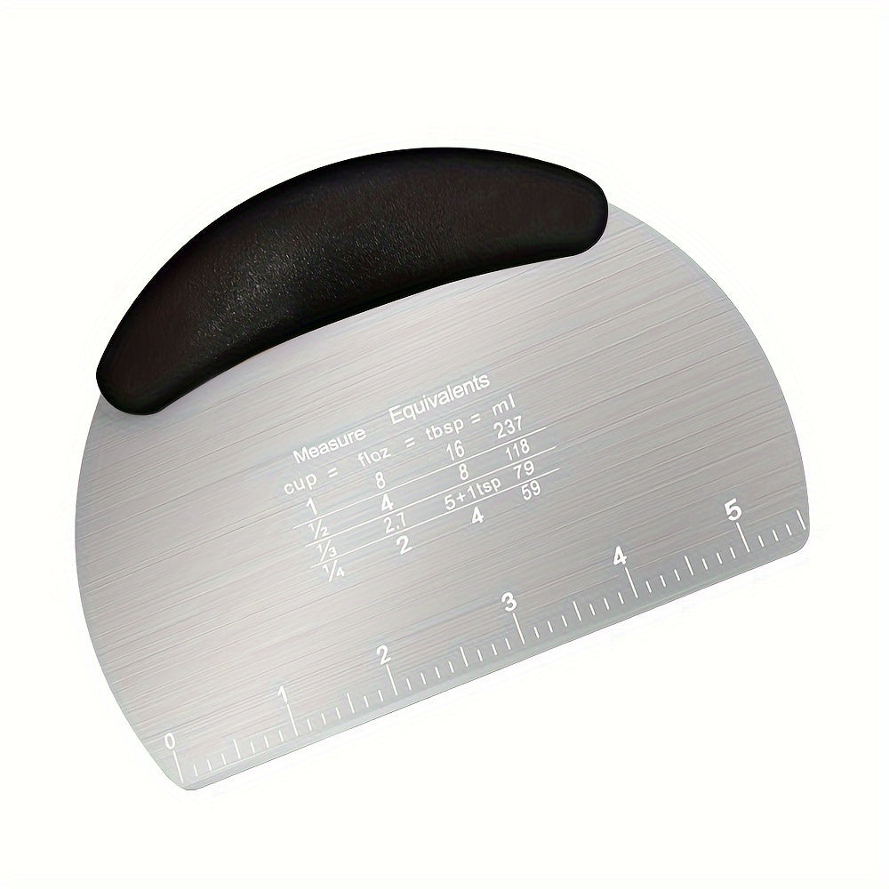 Stainless Steel Dough Scraper with Measurement Marks for Baking and Pastry