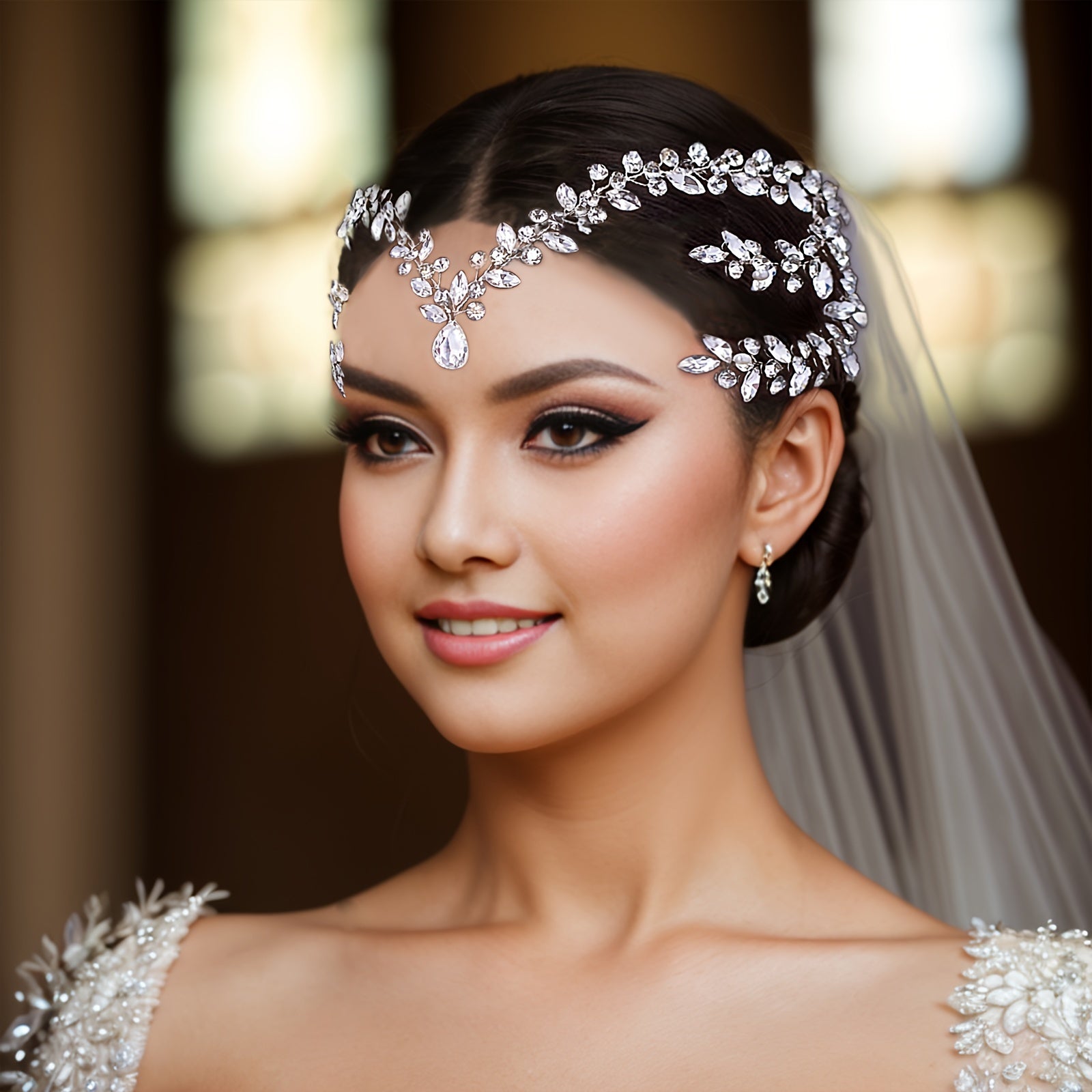 Bridal Bridesmaid Headband Rhinestone Hair Accessory Wedding Elegant Dress Ornament