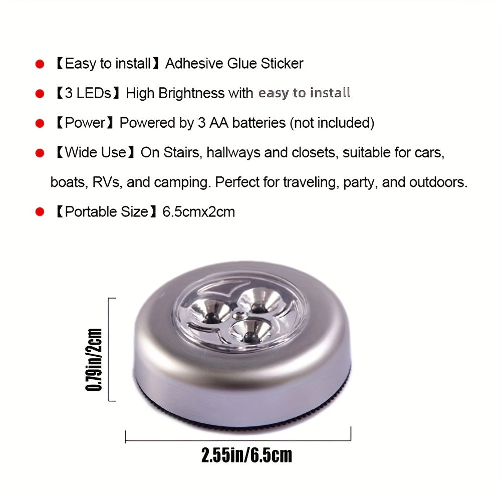 LED Touch Night Light Battery-Powered Stick-On Cordless for Hallway Bathroom