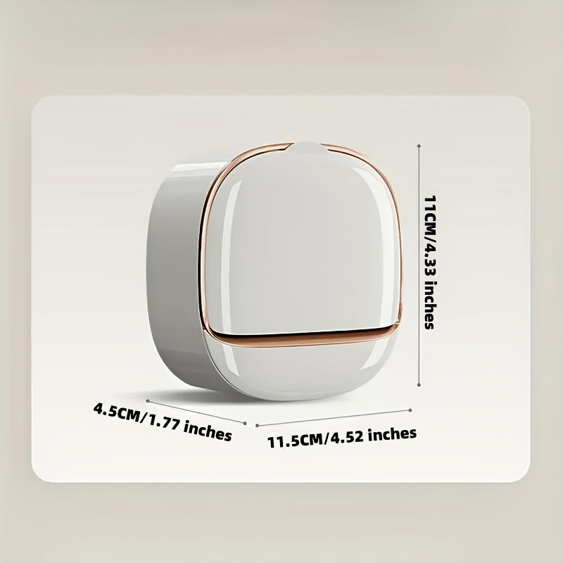 Soporte de jabón de plástico blanco de doble capa para pared con tapa para baño y cocina