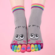 Women’s Cartoon Print Toe Socks for Running and Athletic Activities