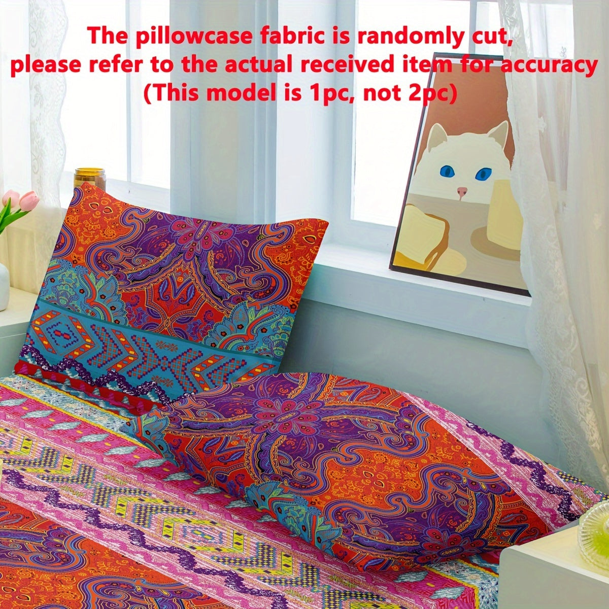 Bohemian Printed Pillowcase 100% Polyester Soft Brushed Fabric Quilted Decor