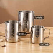 Stainless Steel Milk Frothing Pitcher 350ml 600ml 900ml for Latte Art and Cappuccinos