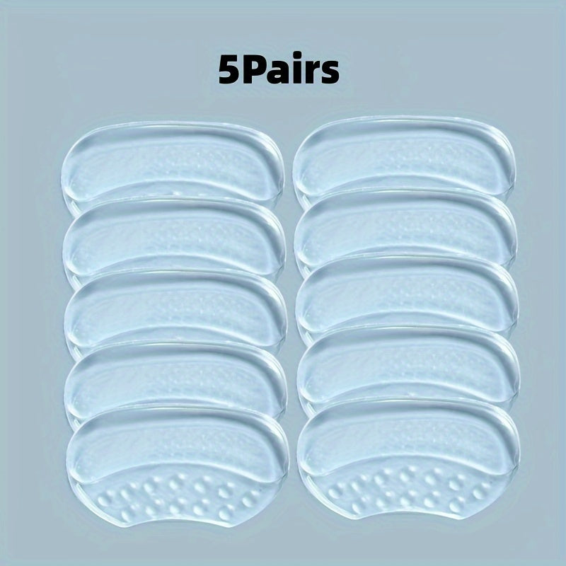 Women's Silicone Heel Cushion Inserts Transparent Anti-slip Shoe Pads