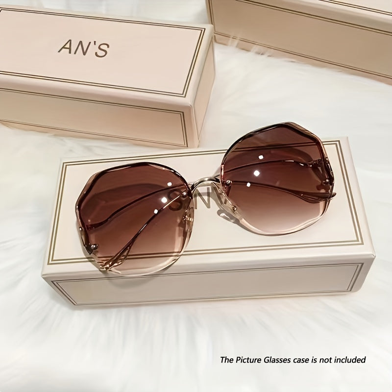 Ayollar uchun Ombre Quyosh Nurlari Polygon Rimless Moda Ko‘zoynaklar yozgi plyaj sayohati uchun