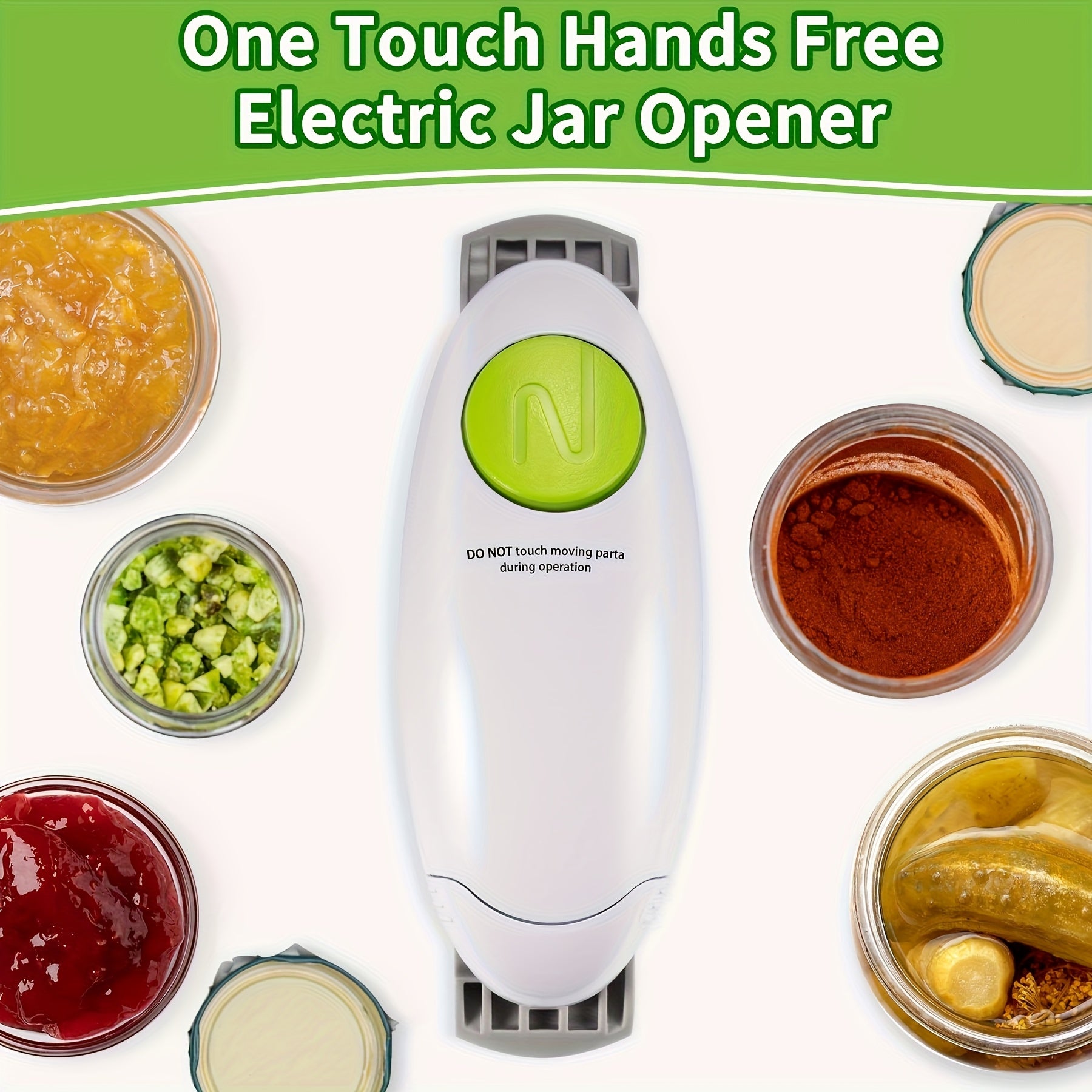 Electric Can Opener Battery-Powered with Dual Handles Compact Kitchen Tool