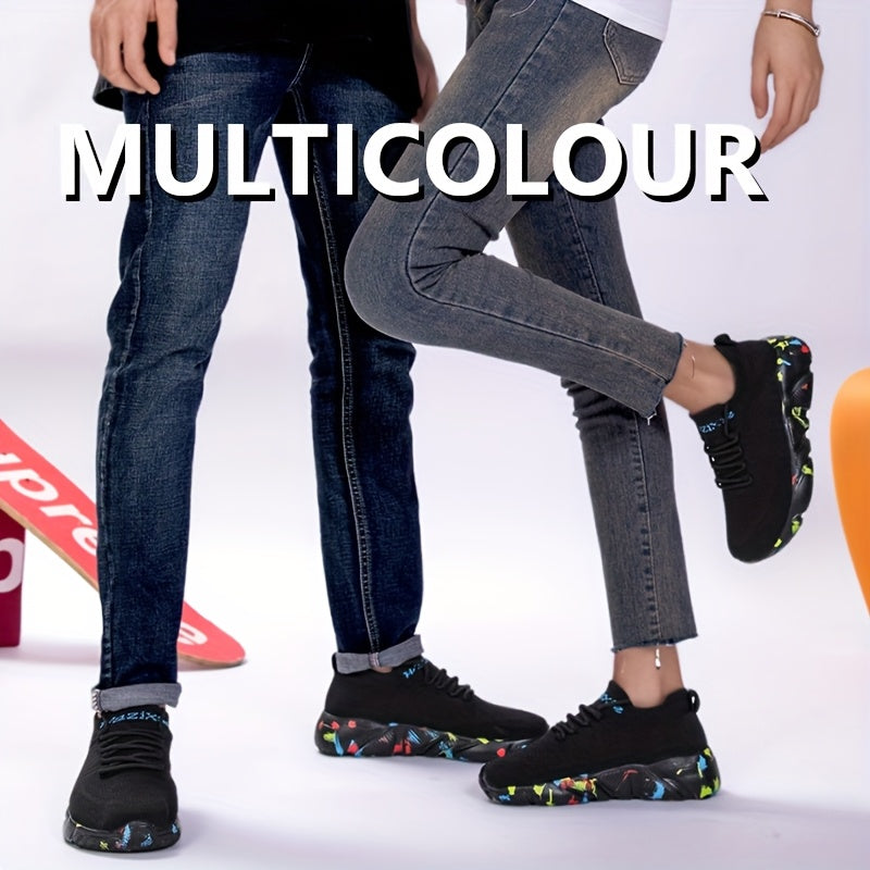 Plus-Size Light Weight Knit Sneakers for Casual Walking Wide Toe